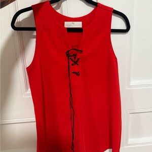 Amanda Uprichard Scarlet Lace-Up Blouse